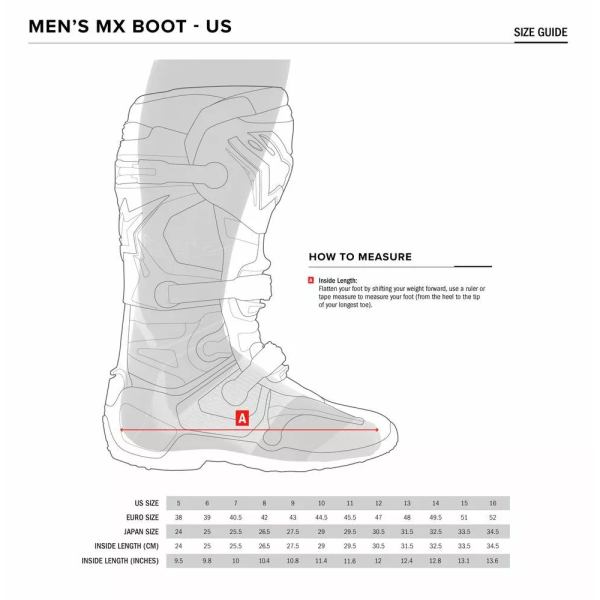 Alpinestars size guide